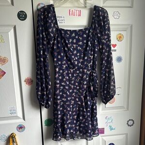 Altar'd State Floral Long Sleeve Mini Dress